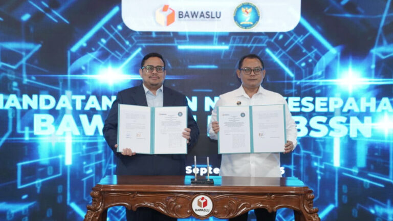 Bawaslu RI dan BSSN resmi menandatangani kerja sama strategis pengamanan digital pengawasan Pemilu hingga 2031.
